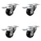 Service Caster 3 Inch SS Soft Rubber Wheel Swivel Top Plate Caster Set Total Lock Brake SCC SCC-SSTTL20S314-SRS-4 - alternate 1